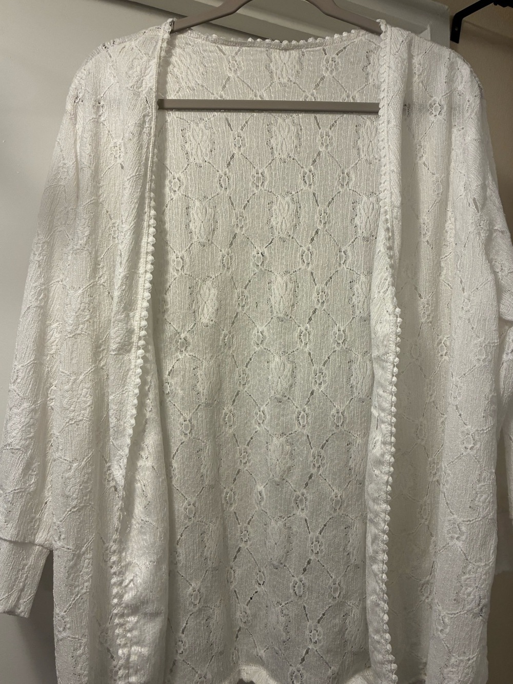 Thin White Lace Shrug Cover Up for Pool or to Wear With Sleeveless Summer Top - Picture 2 of 4